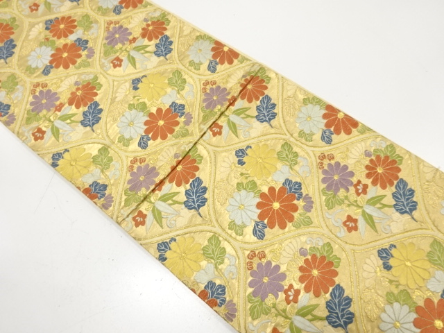 JAPANESE KIMONO / ANTIQUE FUKURO OBI / SILK / WOVEN TATEWAKU PATTERN